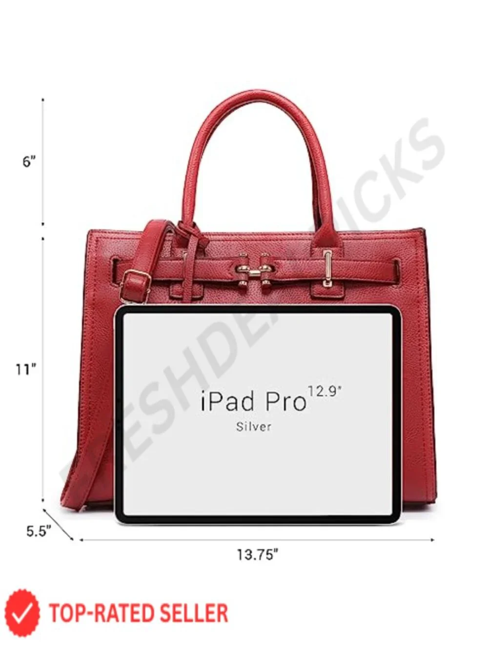 Vegan Leather Satchel Handbag Work Tote Shoulder Bag